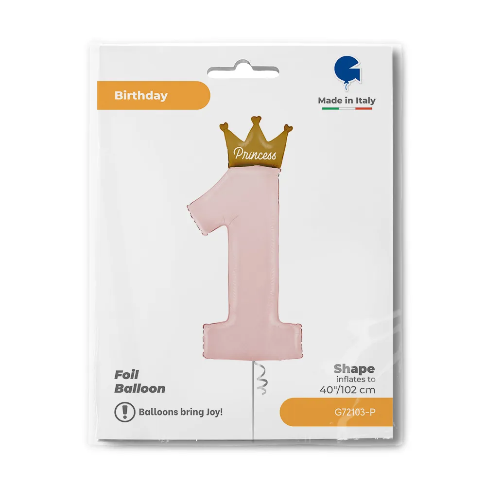 Balon Folie Cifra 1 Princess 102cm