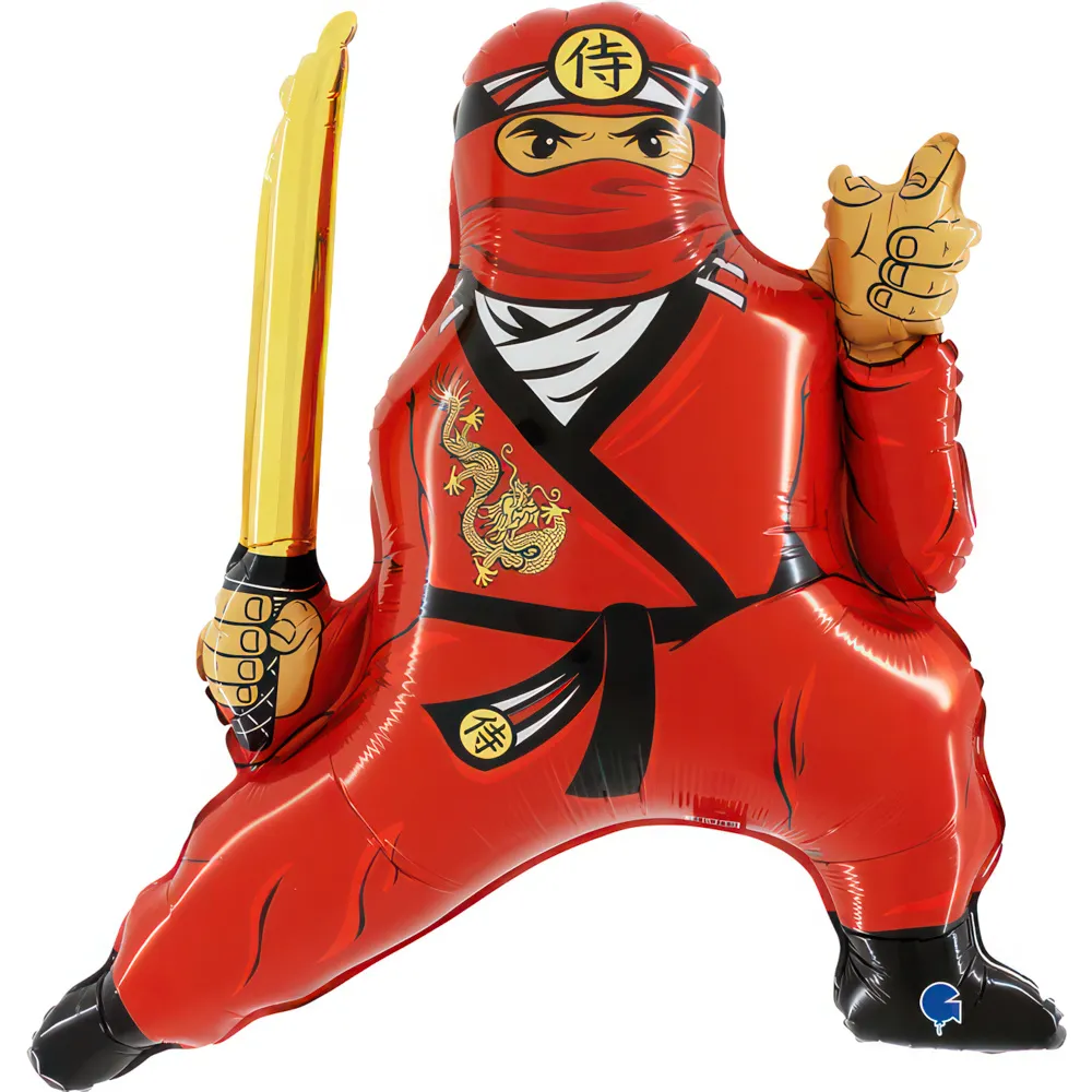 Balon Folie Figurina Ninja Rosu 72x69cm