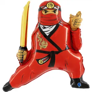 Balon Folie Figurina Ninja Rosu 72x69cm