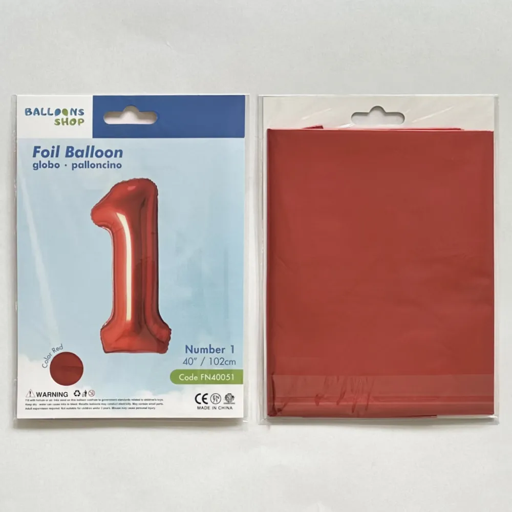 Balon Folie Cifra 1 Rosu 87cm