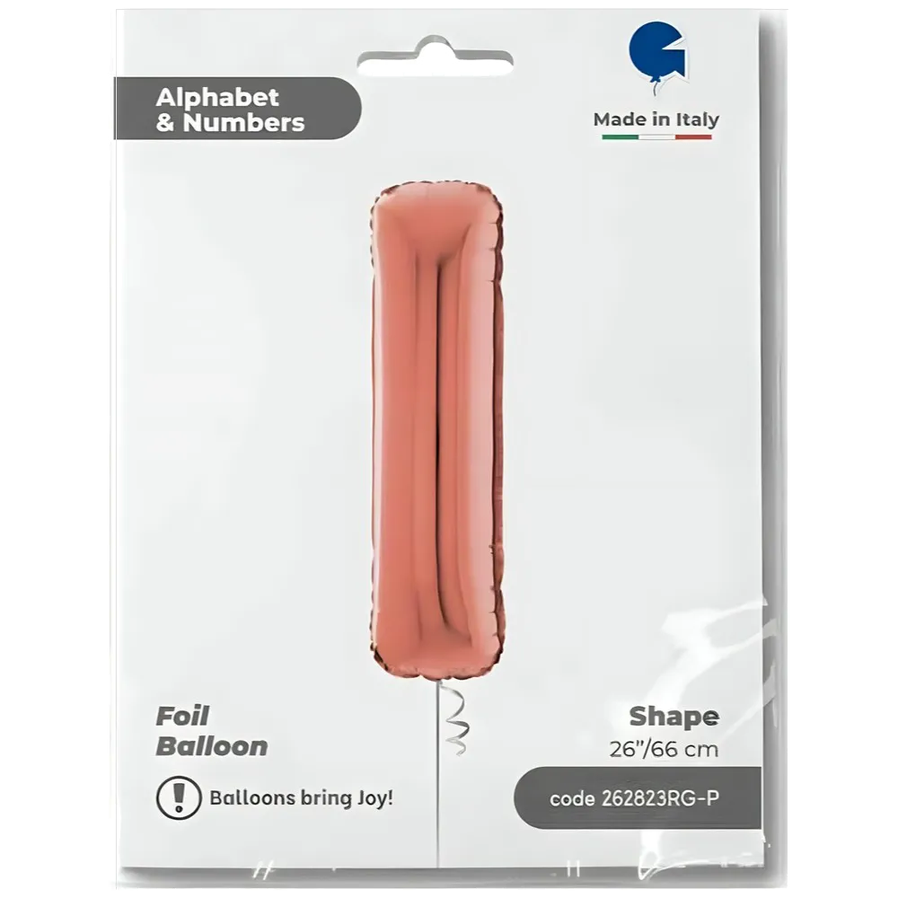 Balon Folie LITERA I Rose Gold 66 cm Grabo