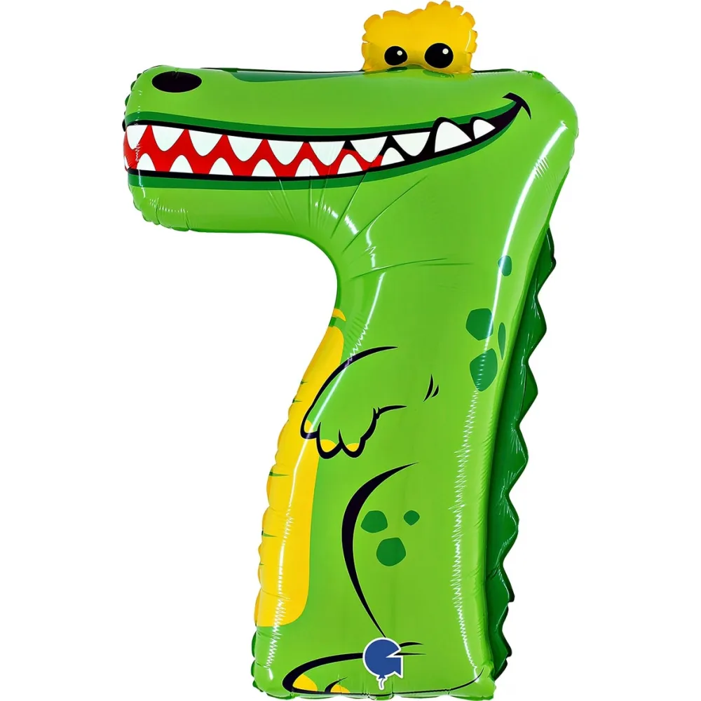 Balon Folie JUMBO Animaloons CIFRA 7 Crocodil 102 cm Grabo
