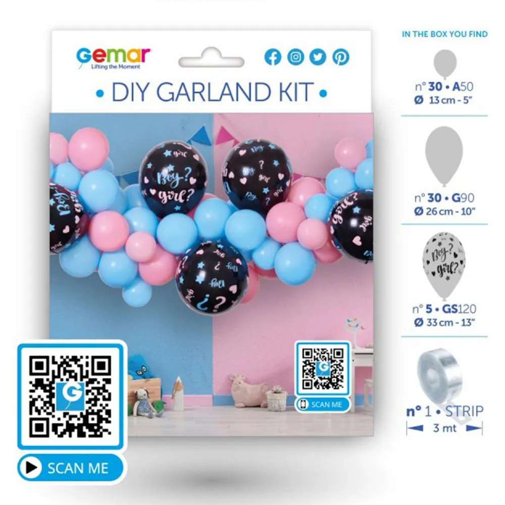 DIY KIT Ghirlanda baloane latex Gender Reveal