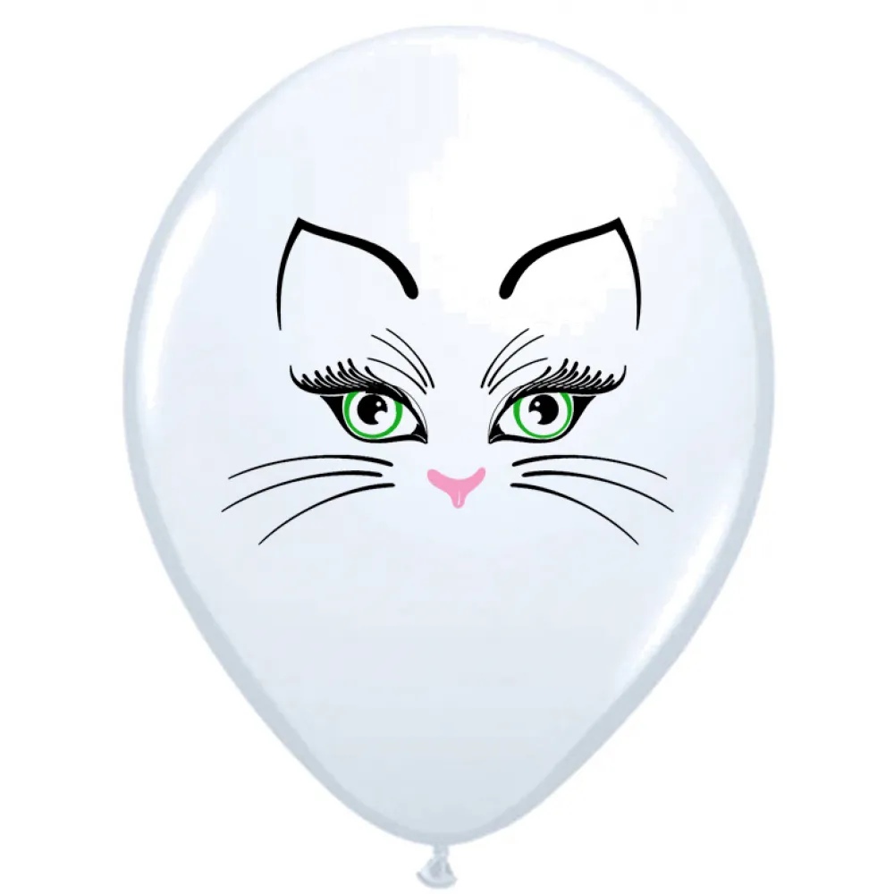 Set 12 Baloane Latex 30 cm Asortate Print Color Pisica BLS20223