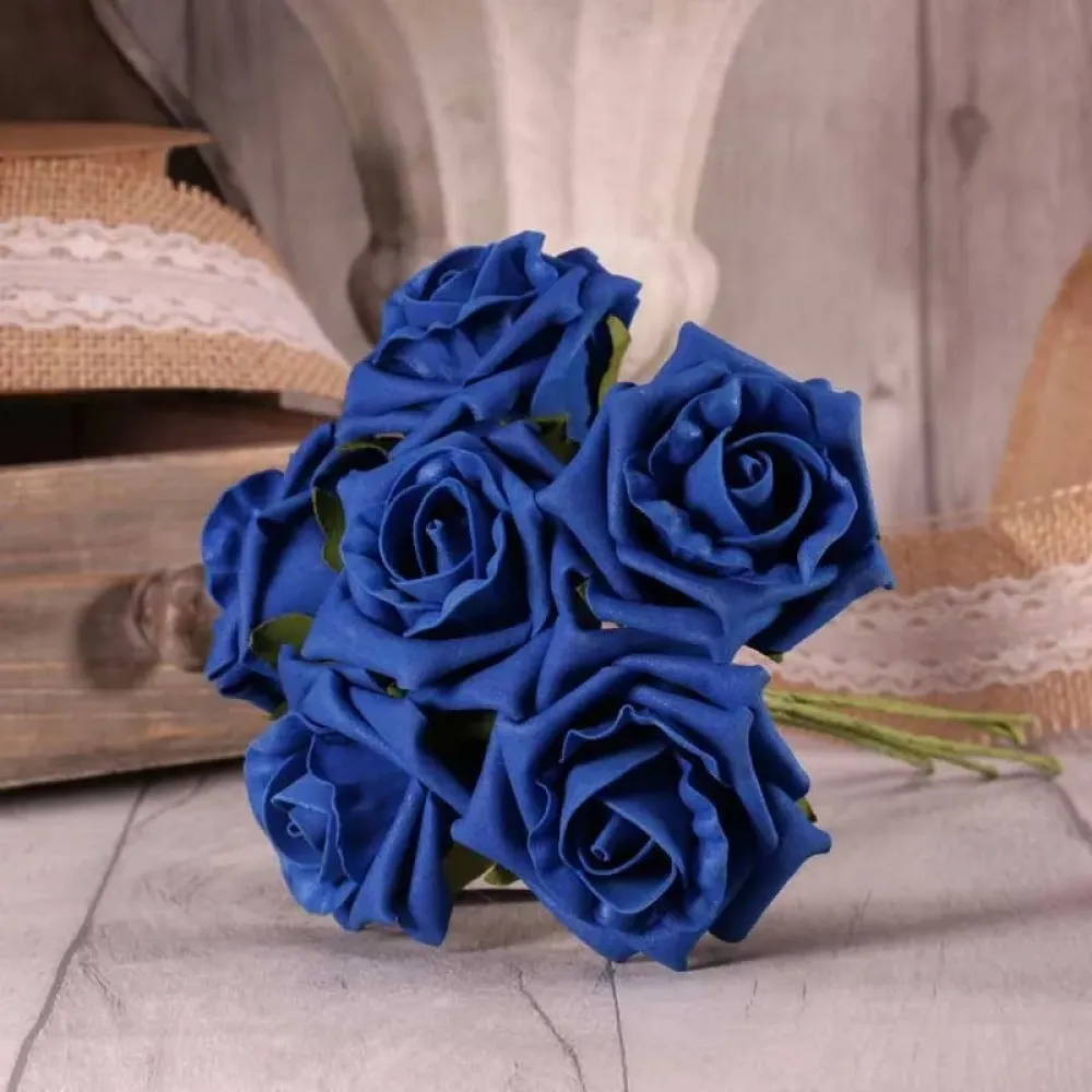 Buchet 6 Trandafiri Royal Blue 22cm