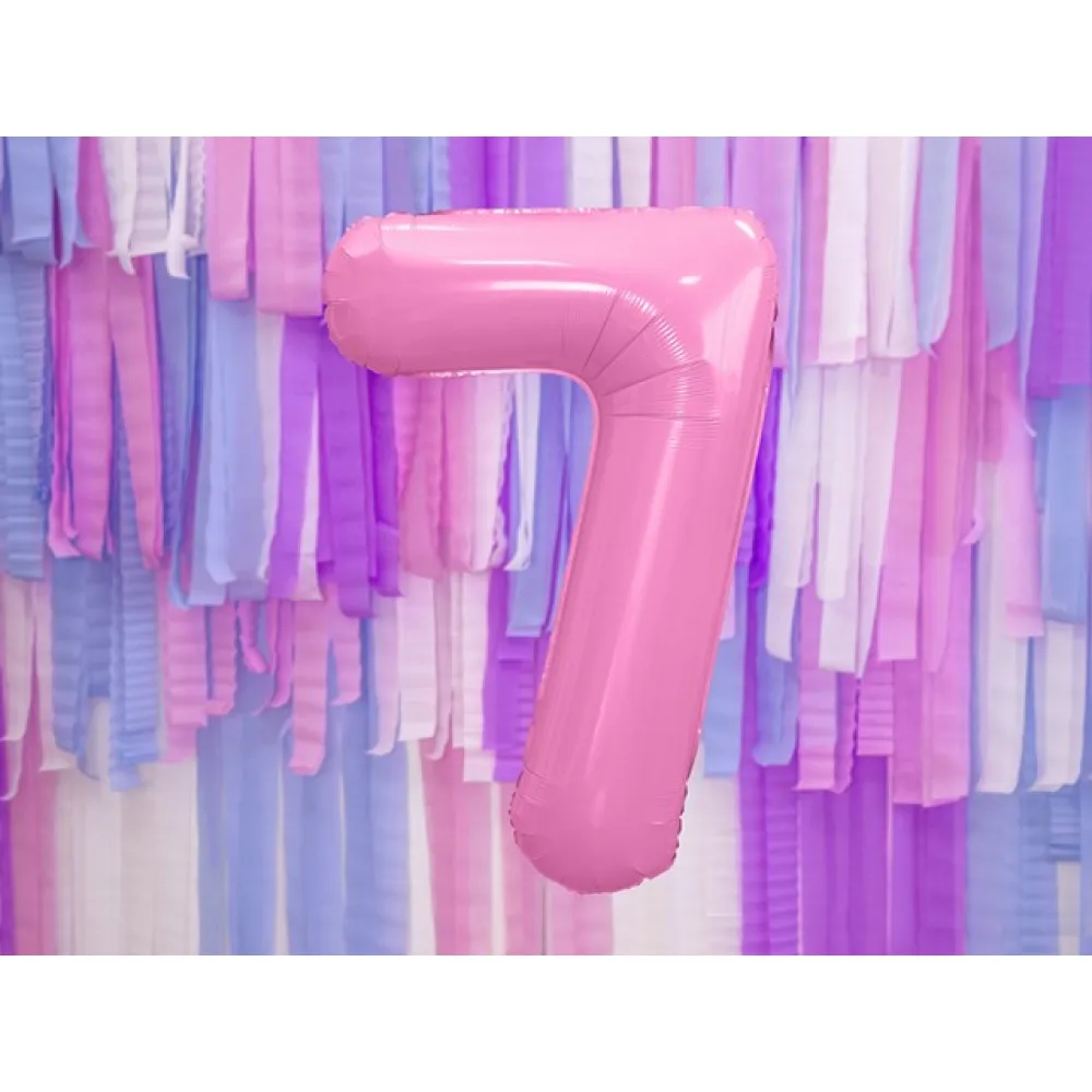Balon folie cifra 7 Roz 86 cm