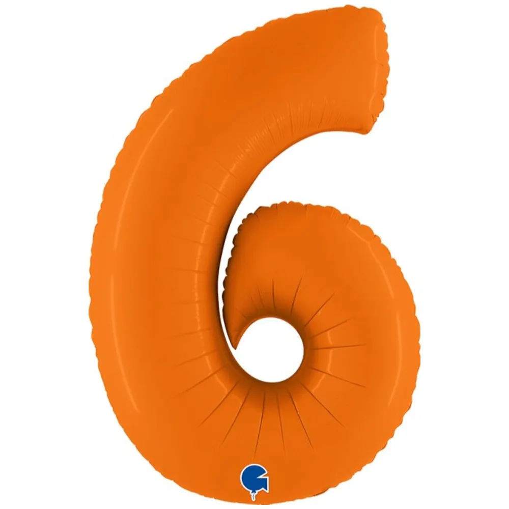 Balon Folie CIFRA 6 Portocaliu 102 cm Grabo