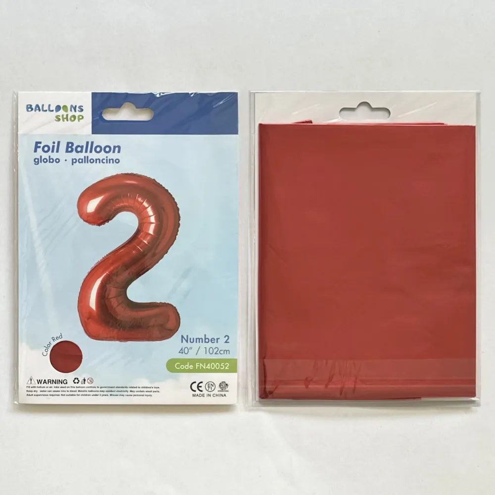 Balon Folie Cifra 2 Rosu 87cm