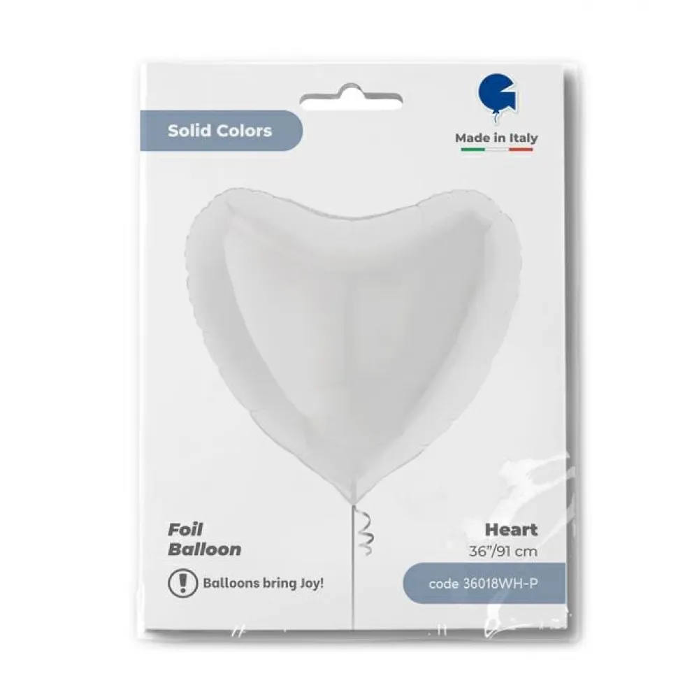 Balon Folie Jumbo Inima Alba 91cm