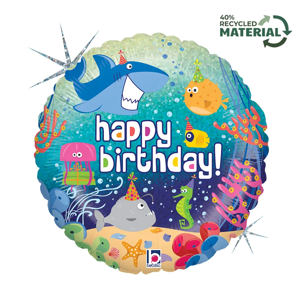 Balon Folie Happy Birthday Ocean 46cm