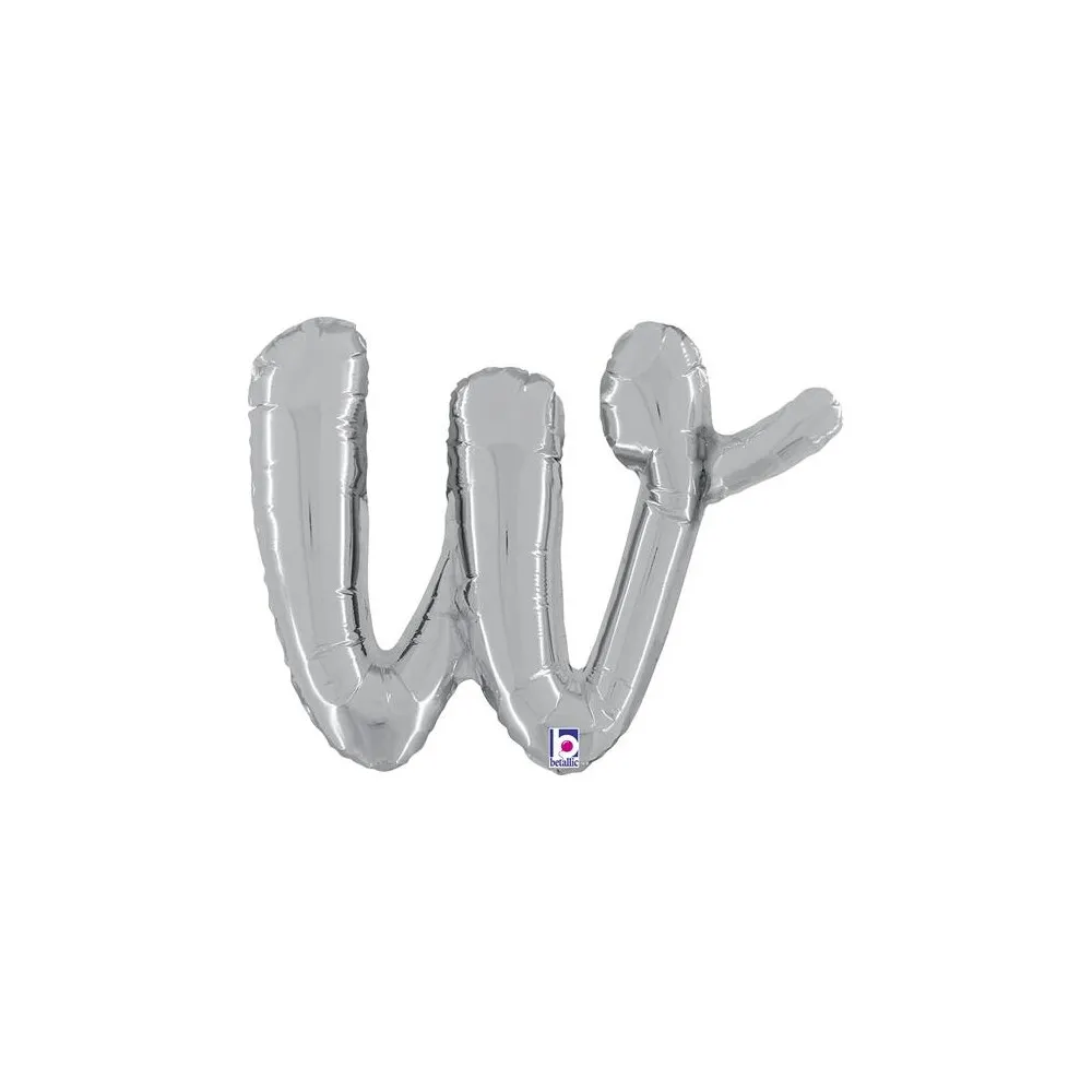 Balon Folie LITERA (AER) SCRIPT W Argintiu 35 cm Grabo