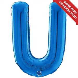 Balon Folie LITERA U Albastru 66 cm Grabo
