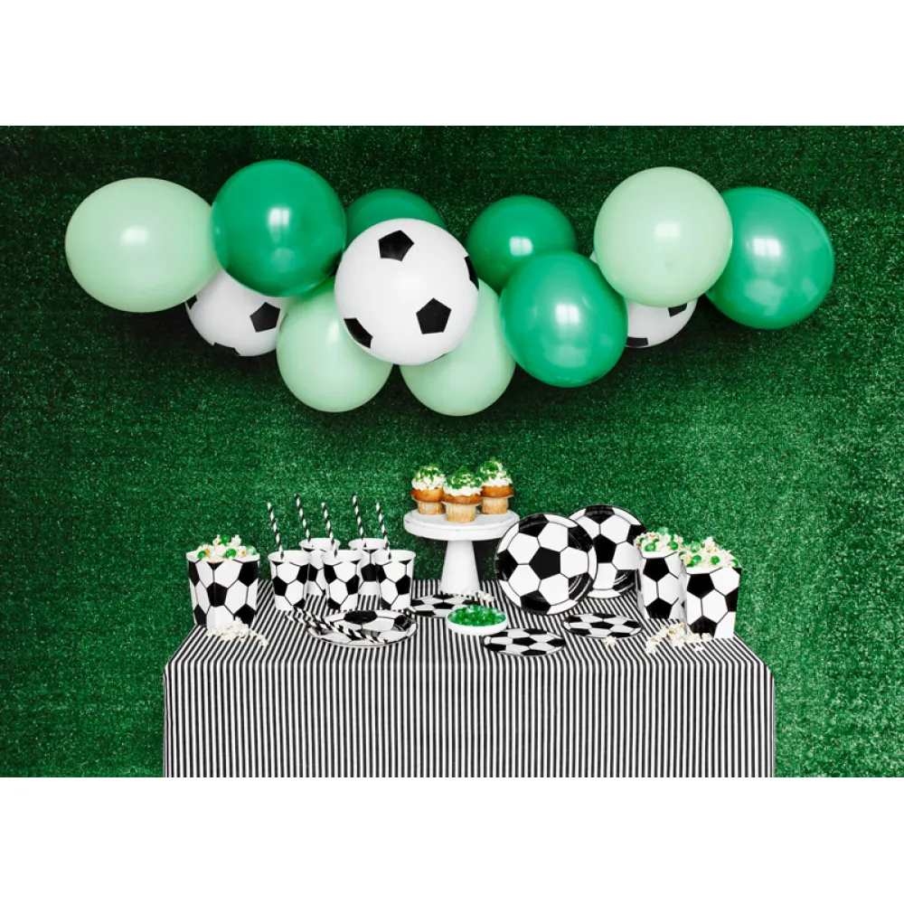 Set 10 Baloane Latex cu print Jucator Fotbal alb 30 cm