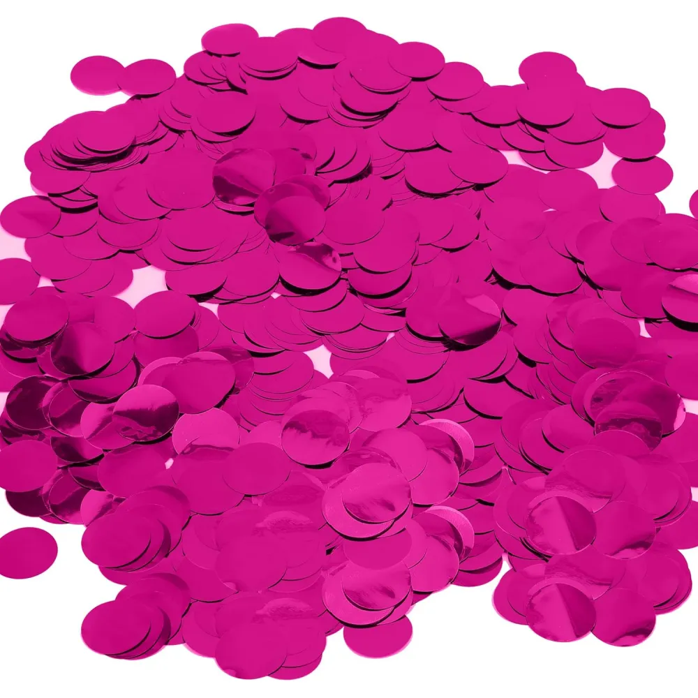 Confetti Metalic Fucsia 1cm Rotund 100g