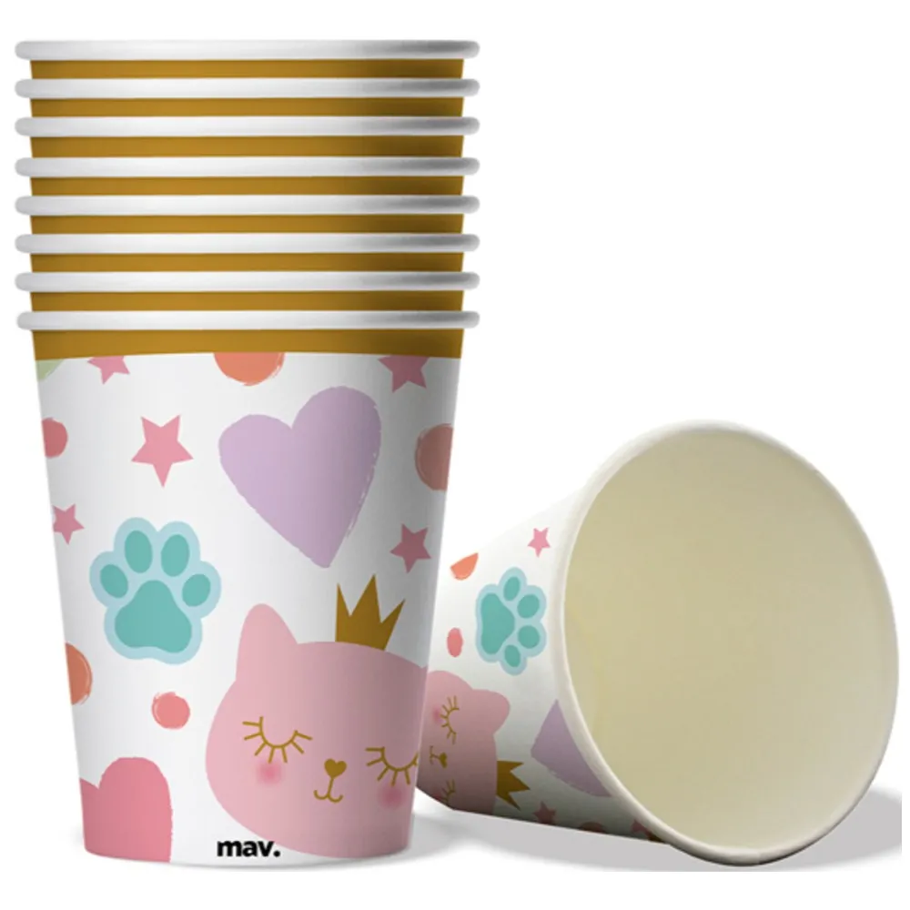 Set 8 Pahare Pisicute 250ml Grabo