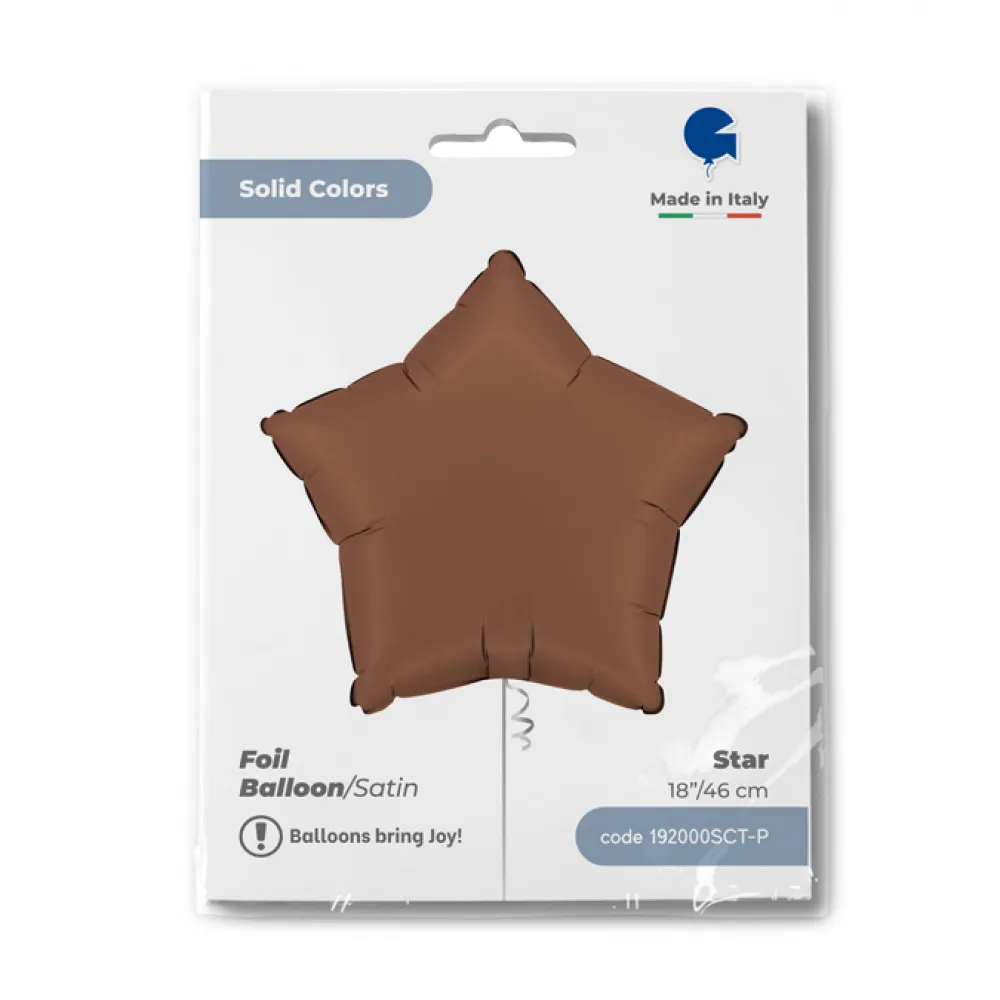 Balon Folie Stea Satin Chocolate 46 cm Grabo