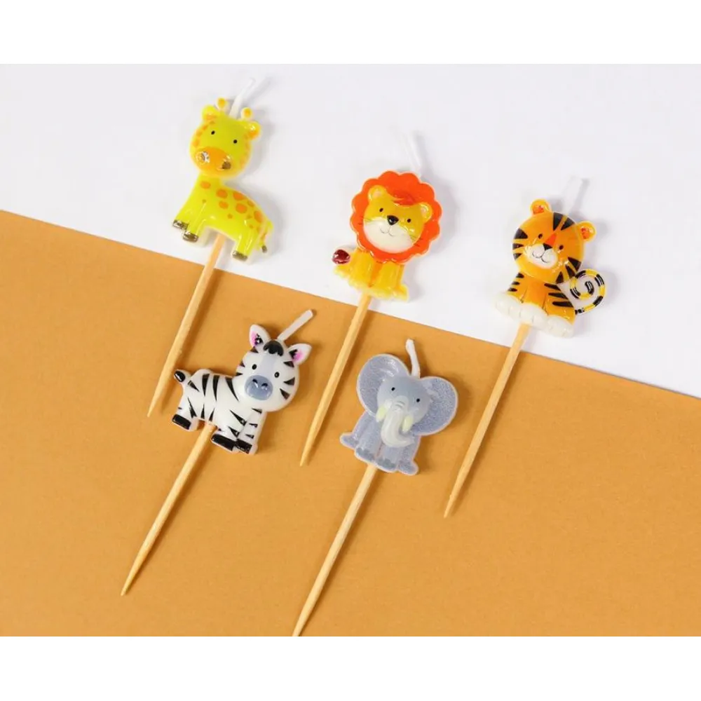 Set 5 Lumanari Tort Animalute 7cm
