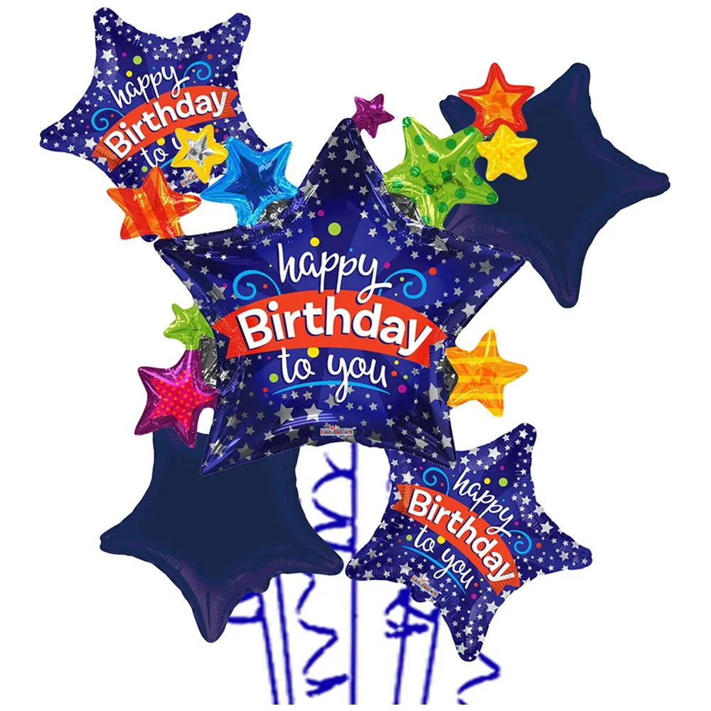 Buchet 5 Baloane Happy Birthday Stele 2020208