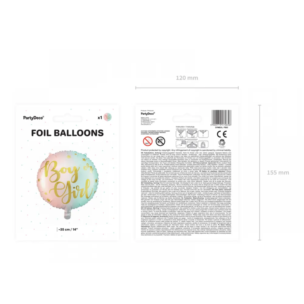 Balon folie Boy or Girl. 43cm