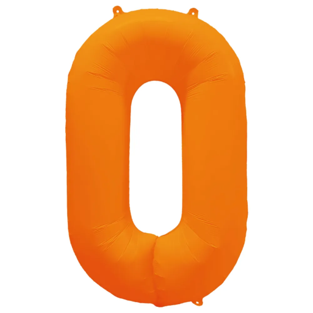 Balon Folie Cifra 0 Portocaliu Neon 86cm R-10006-PKG