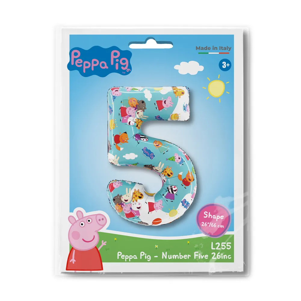Balon Folie Cifra 5 Peppa Pig 66cm