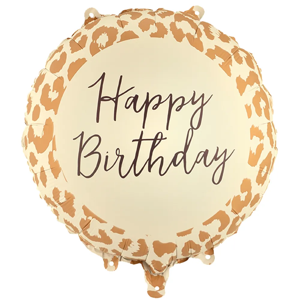 Balon Folie Happy Birthday Print Leopard 35cm