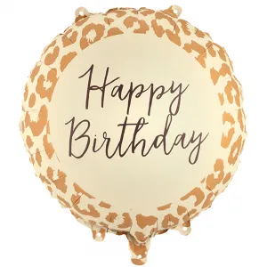 Balon Folie Happy Birthday Print Leopard 35cm