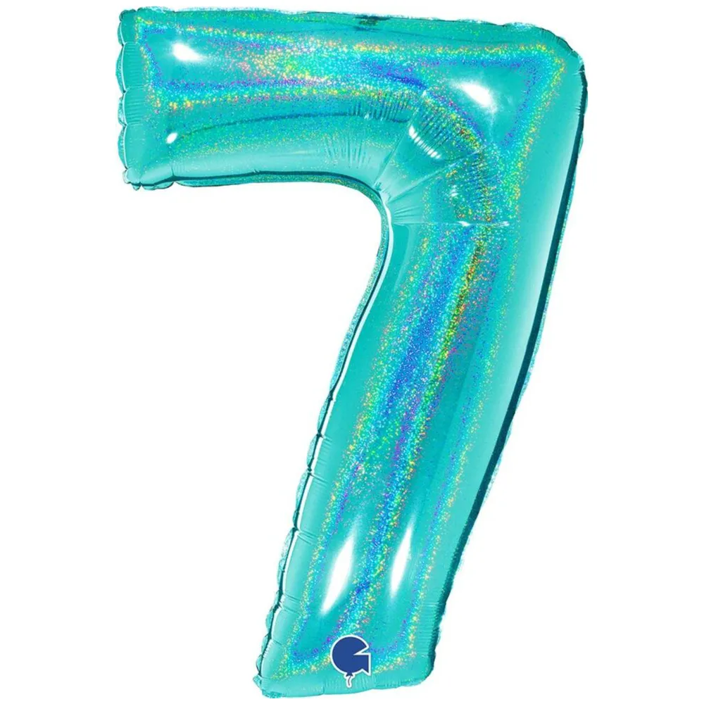 Balon Folie Jumbo CIFRA 7 Tiffany Glitter 102 cm Grabo