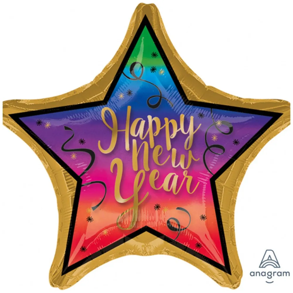 Balon folie Jumbo Stea Happy New Year 71 x 71cm AMS 34637 01