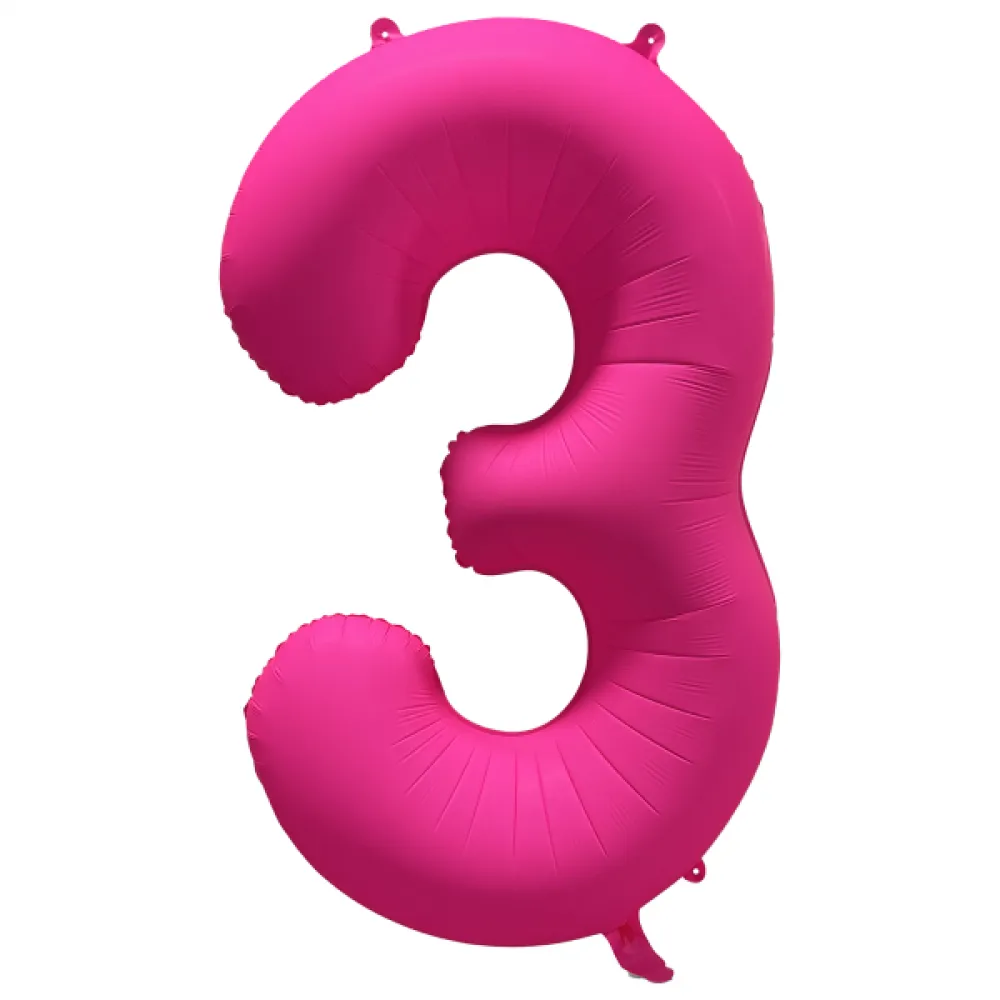 Balon Folie Cifra 3 Roz Neon 86cm R-10025-PKG