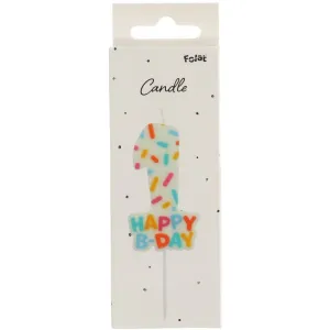 Lumanare Tort Cifra 1 Cozy Sprinkles 7cm