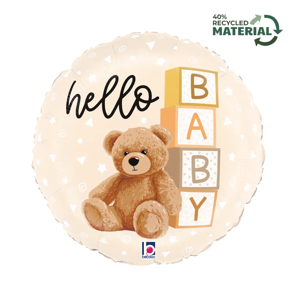Balon Folie Rotund Ursulet Hello Baby 46cm