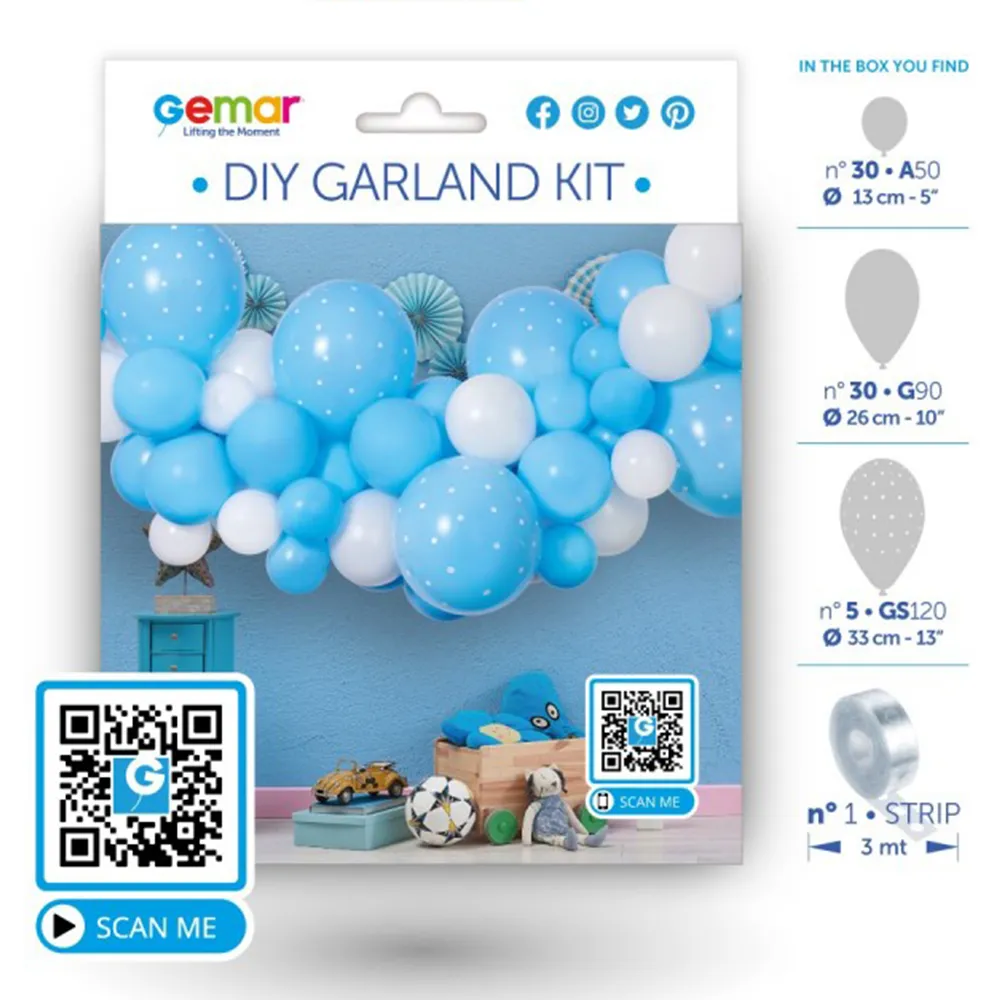 DIY KIT Ghirlanda baloane latex Baby Blue