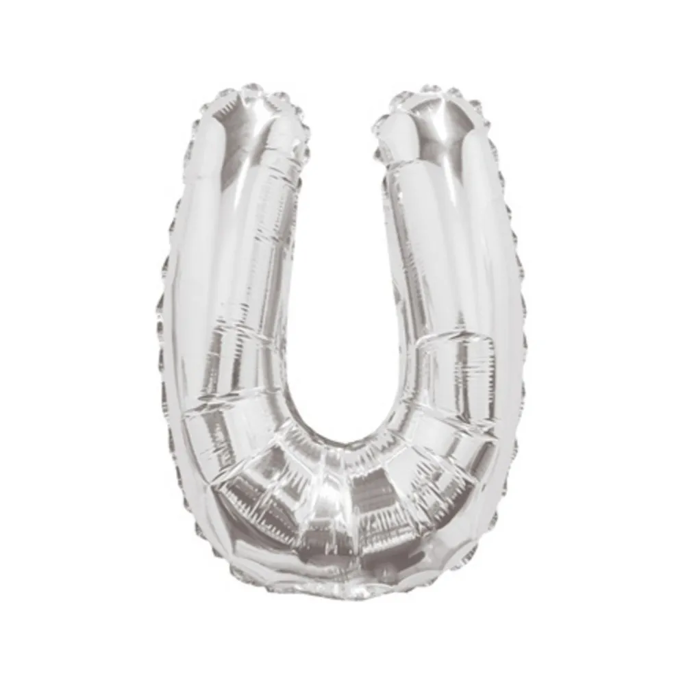 Balon folie 35cm Litera U ARGINTIU 34914-14
