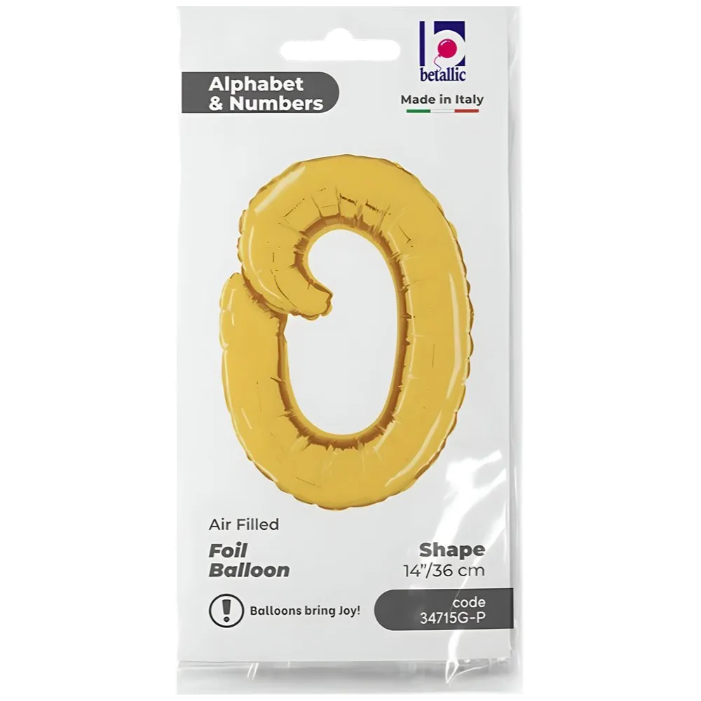 Balon Folie LITERA (AER) SCRIPT O Auriu 35 cm Grabo