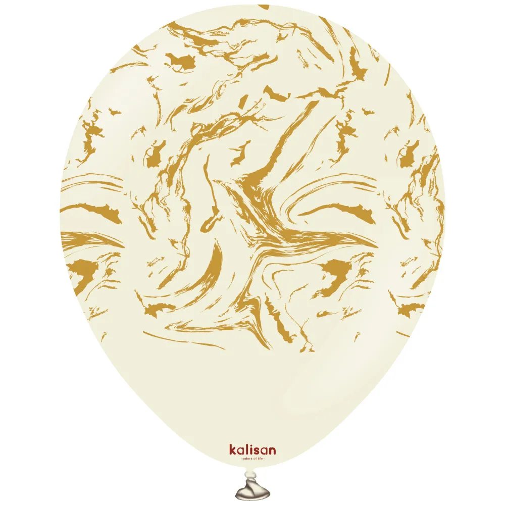 Baloane latex 30cm Space Nebula - White Sand Print - Gold