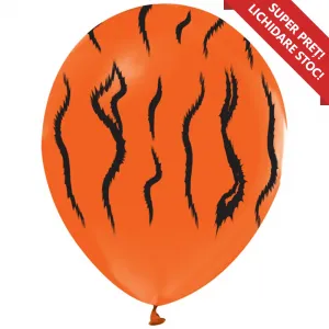 Baloane latex 30cm Portocalii cu animal print Tigru - All Around