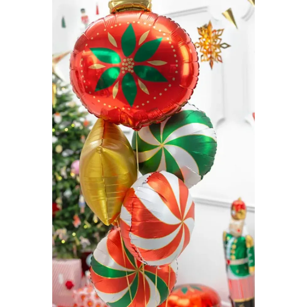 Balon Folie Figurina Glob rotund de Craciun 45x45cm