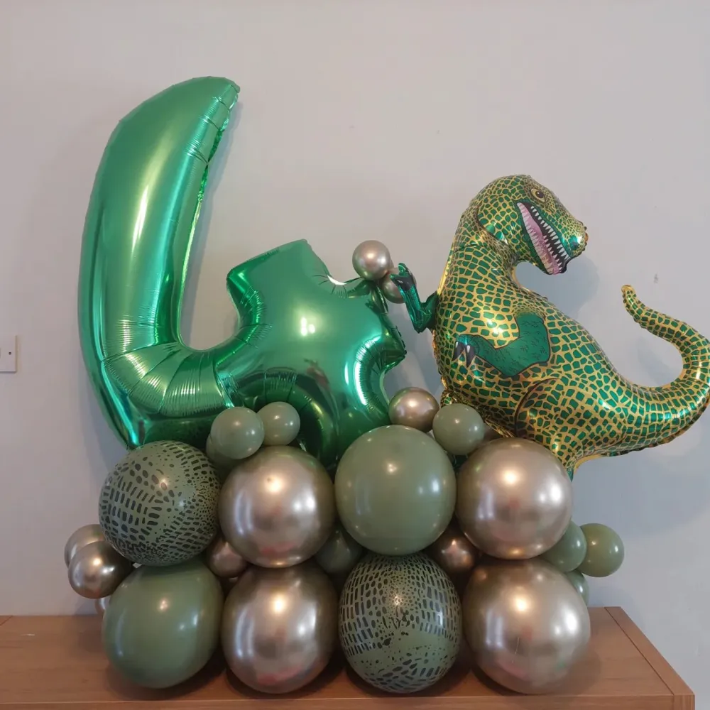 Baloane latex 30cm Safari Crocodile - Eucalyptus Print - Black