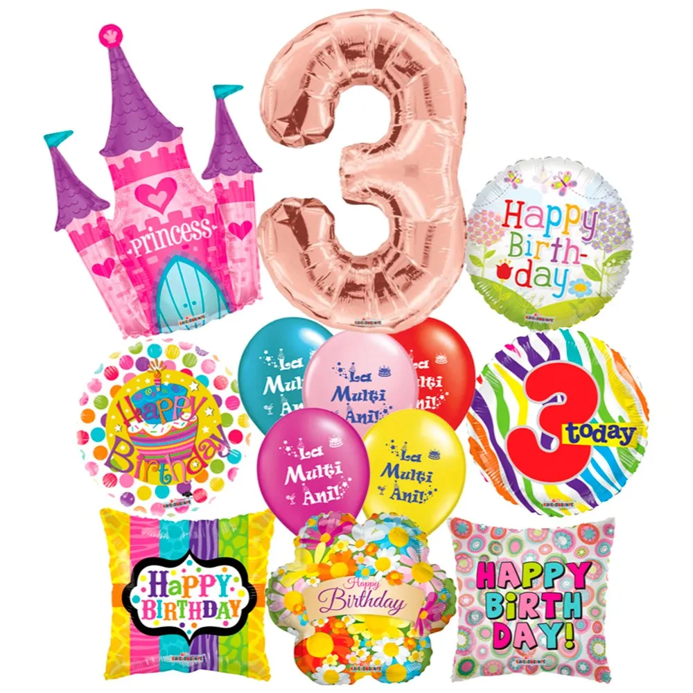 Pachet Baloane Aniversare 3 ani Fetita - 2018161