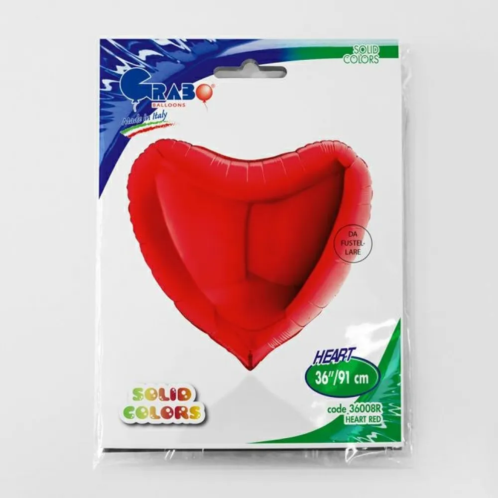 Balon Folie Jumbo Inima Rosie 91 cm Grabo