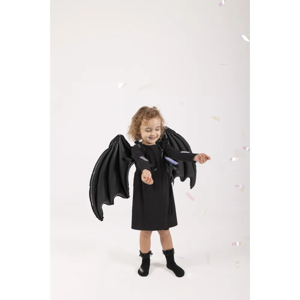Balon folie figurina aripi negre de liliac 85x50cm