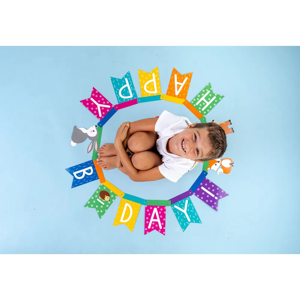 Banner Happy Birthday Woodland 200cm Grabo