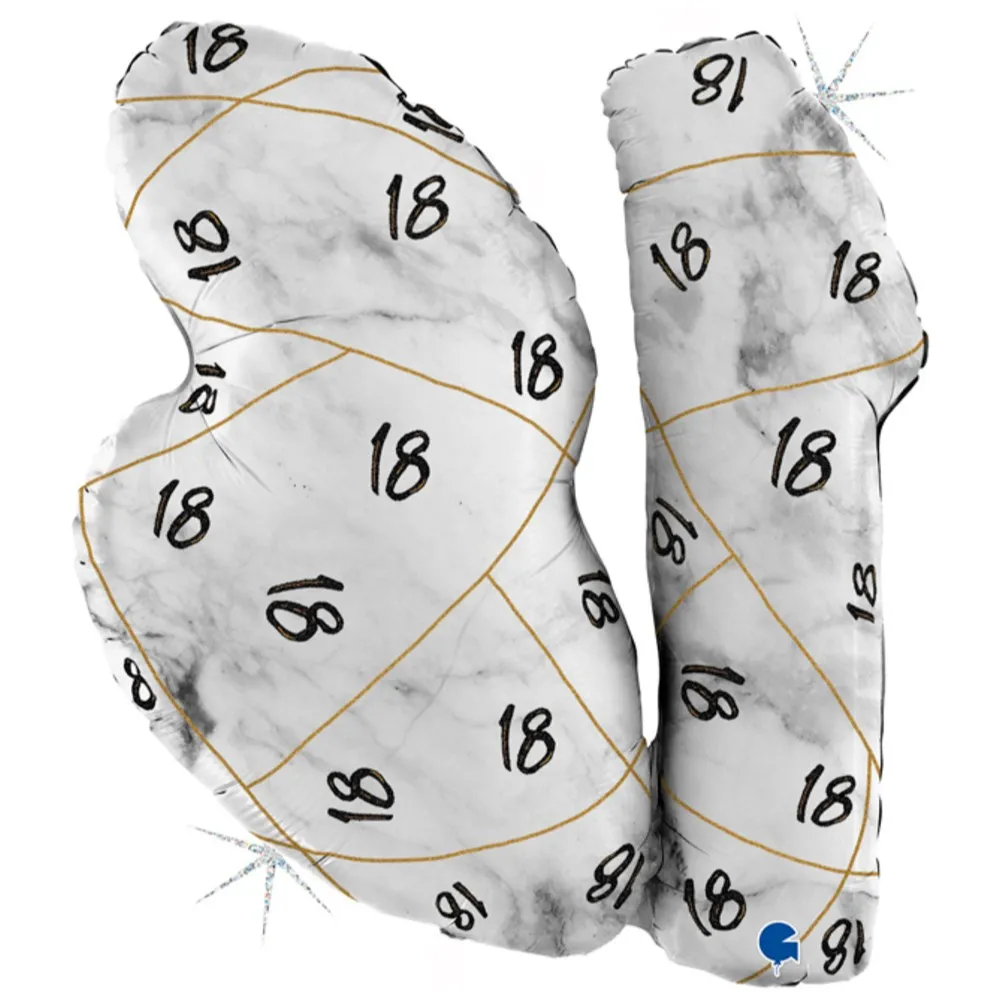 Balon Folie Figurina 18 Marble Black 97 cm Grabo
