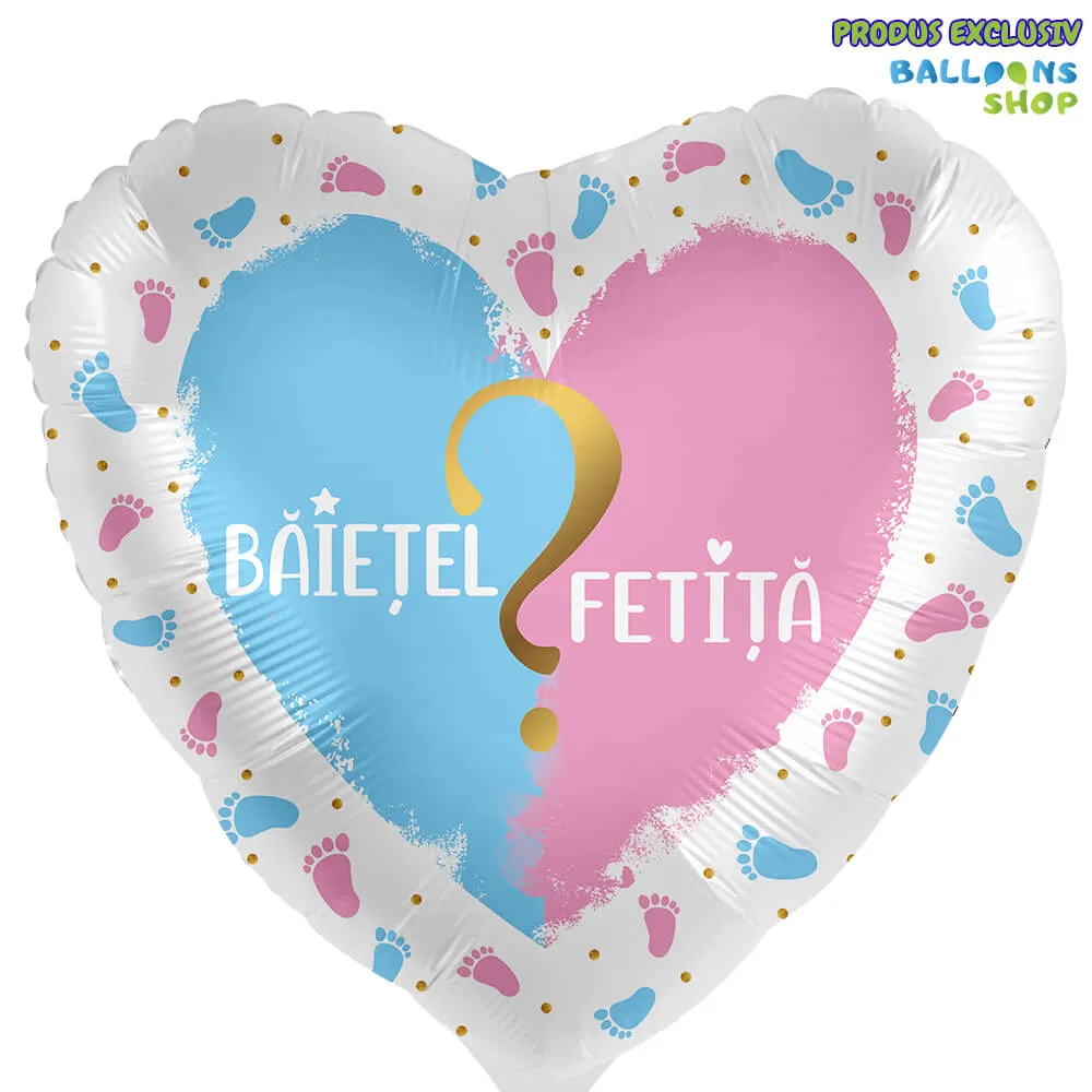 Balon Folie Inima Gender Reveal 43cm