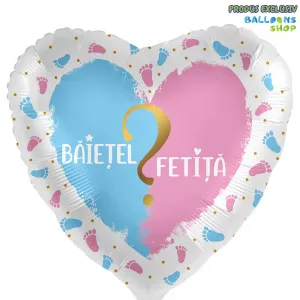 Balon Folie Inima Gender Reveal 43cm