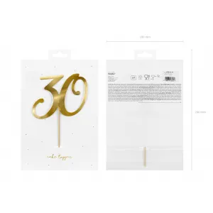 Decoratiune pentru Tort 30 ANI Auriu 20.5cm