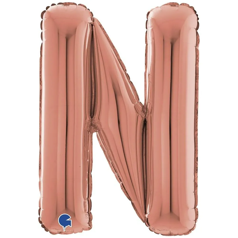 Balon Folie LITERA N Rose Gold 66 cm Grabo