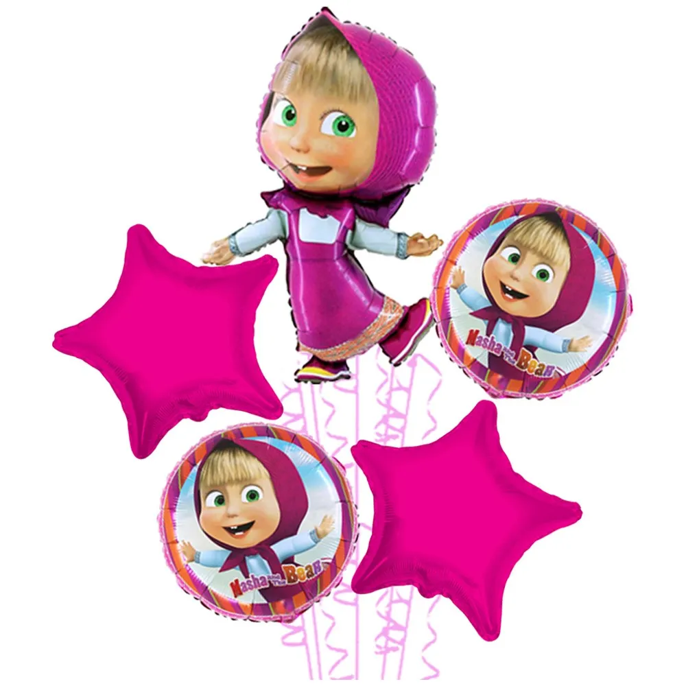 Buchet 5 baloane folie Tematica Masha si Ursul 2022177