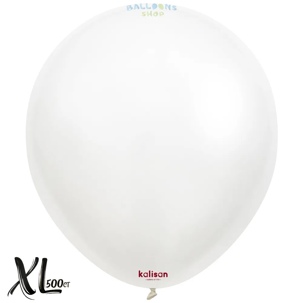 SET 500 Baloane Latex 28cm Opac Snow White Satin XL 7050